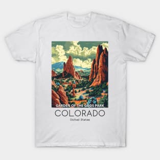 A Vintage Travel Illustration of the Garden of the Gods Park - Colorado - US T-Shirt